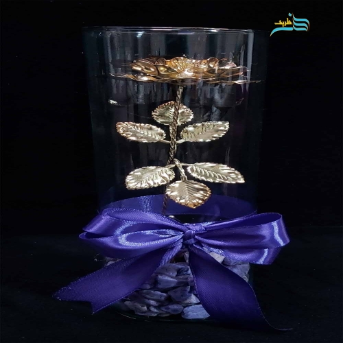 خرید، قیمت و مشخصات باکس گل شیشه ای برنجی با روکش نقره، بسیار زیبا و استفاده شده از مواد درجه 1 | هنرظریف