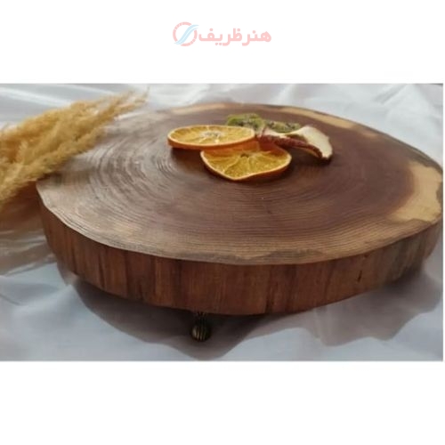 خرید و قیمت استند پایه دار چوب نارون با پوشش روغن گیاهی 26 سانتی - هنرظریف