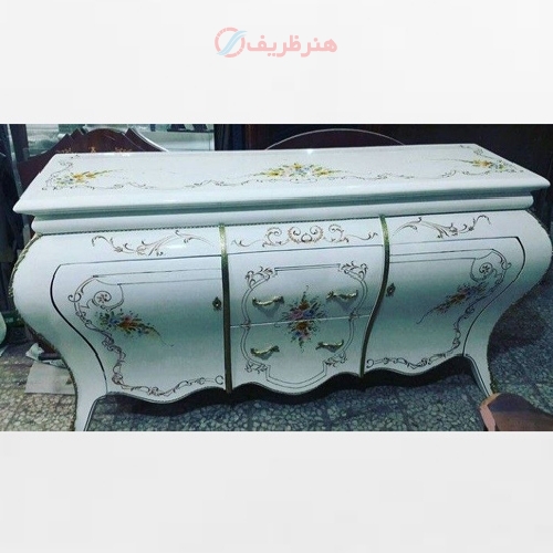 خرید، قیمت و مشخصات کنسول معرق کاری شده رنگ سفید پولیش شده دارای ضمانت رنگ و دوام محصول - هنرظریف