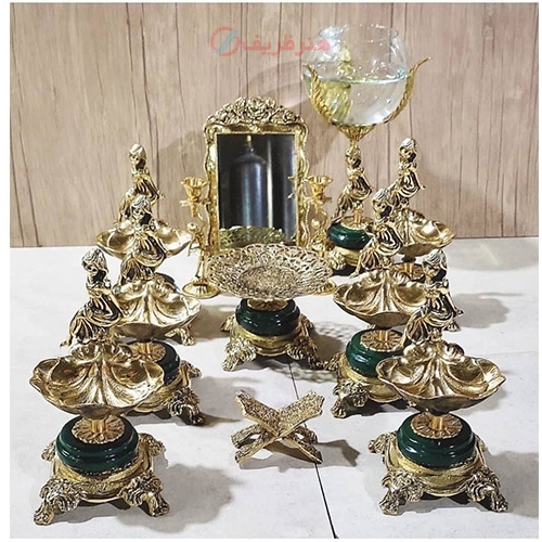 خرید آنلاین، هفت سین زیبای برنزی مدل دخترک نشسته و بال فرشته، خاص و متفاوت، زیر قیمت بازار | هنرظریف