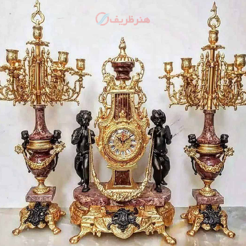 خرید، قیمت و مشخصات ساعت و شمعدان خروسی عروسک بزرگ با بالاترین کیفیت _ هنرظریف