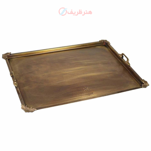 خرید، قیمت و مشخصات سینی دسته دار برنجی منقل سماوری کوچک، سنگین وزن با بالاترین کیفیت _ هنرظریف