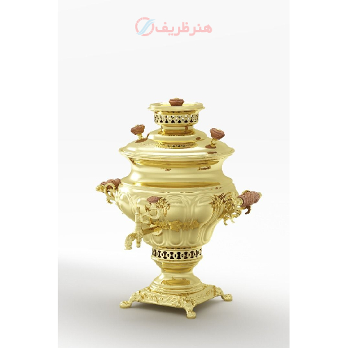 خرید، قیمت و مشخصات سماور مدل زغالی ممتاز ظرفیت اسمی شش لیتری، ورق برنج ضخیم شهید باهنر ارزان و با کیفیت _ هنرظریف