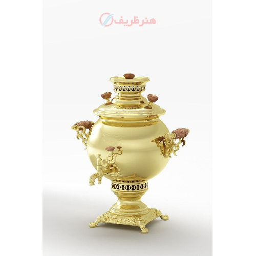 خرید، قیمت و مشخصات سماور مدل زغالی ۲۰۱۷ ظرفیت اسمی شش لیتری، ورق برنج ضخیم شهید باهنر ارزان و با کیفیت _ هنرظریف