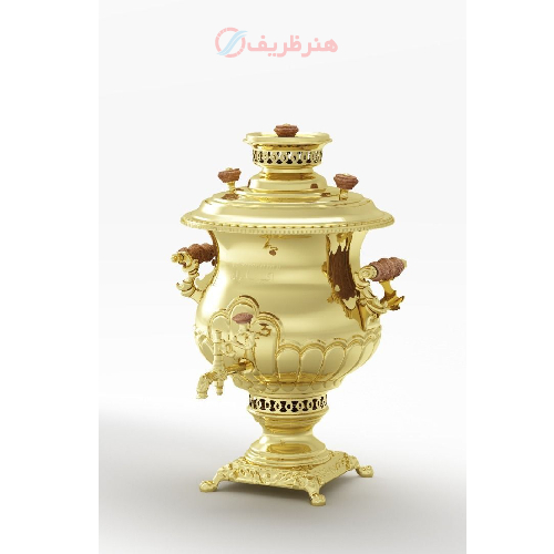 خرید، قیمت و مشخصات سماور مدل زغالی ۲۰۰۱ ظرفیت اسمی هشت لیتری، ورق برنج ضخیم شهید باهنر ارزان و با کیفیت _ هنرظریف