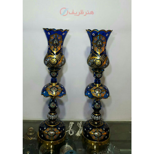 خرید، قیمت و مشخصات لاله نوروزی تراش عینکی ترنج آبی سایز بزرگ، ارزان و با کیفیت _ هنرظریف