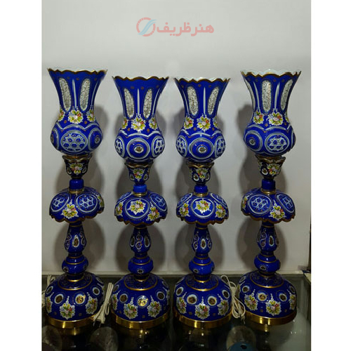 خرید، قیمت و مشخصات لاله نوروزی سه پوست آبی لاجوردی با گل هفت رنگ، ارزان و با کیفیت _ هنرظریف