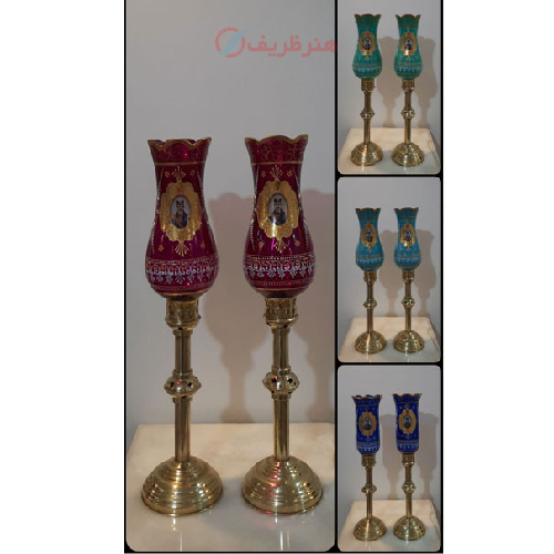 خرید، قیمت و مشخصات لاله تک پایه برنجی طرح قدیم در چهار رنگ، ارزان و با کیفیت _ هنرظریف