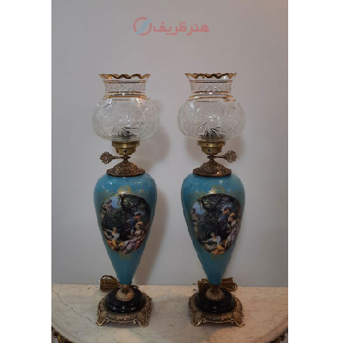 خرید، قیمت و مشخصات چراغ مدل ایتالیایی تمام برنجی با رنگ های جذاب، ارزان و با کیفیت_ هنرظریف