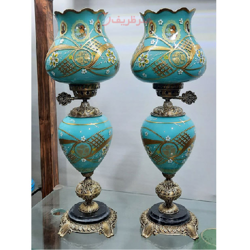 خرید، قیمت و مشخصات چراغ لامپا تراش عینکی گل هفت رنگ با آبکاری، ارزان و با کیفیت _ هنرظریف