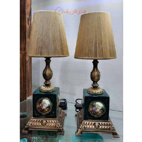 خرید، قیمت و مشخصات آباژور رومیزی مدل مکعبی طرح ایتالیایی با آبکاری، ارزان و با کیفیت_ هنرظریف