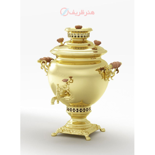 خرید، قیمت و مشخصات سماور مدل زغالی ۲۰۱۸ ظرفیت اسمی ده لیتری، ورق برنج ضخیم شهید باهنر ارزان و با کیفیت _ هنرظریف