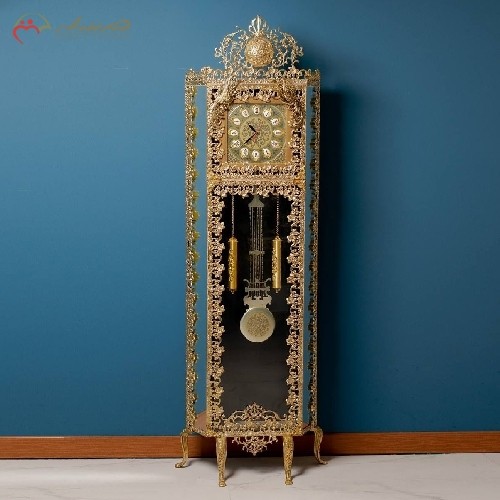 خرید آنلاین، ساعت ایستاده آلیاژی آبکاری شده، رنگ طلایی،جلو صاف، دارای 5 سال ضمانت، زیر قیمت بازار | هنرظریف