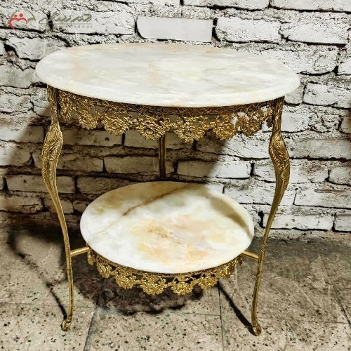 خرید آنلاین، میز مینی تلفن 2 طبقه برنزی، با کیفیت درجه یک و طراحی مدرن و کاربردی دارای گارانتی، با قیمت مناسب | هنرظریف