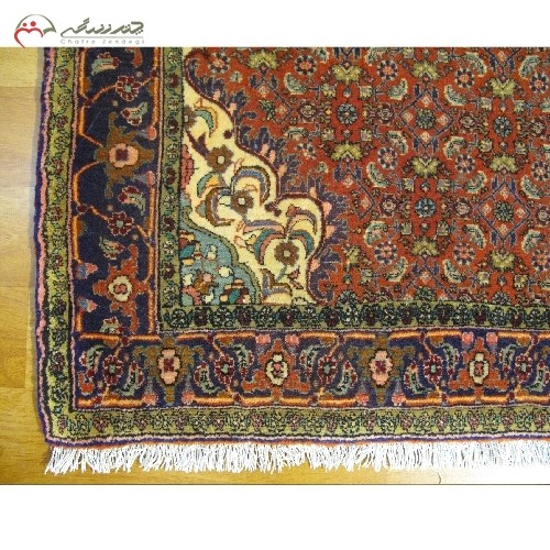 خرید آنلاین، فرش دستبافت بیجار کد 39103 با نقشه زیبای لچک و ترنج، تقارن رنگ و الیاف طبیعی با ضمانت، زیر قیمت بازار | هنرظریف