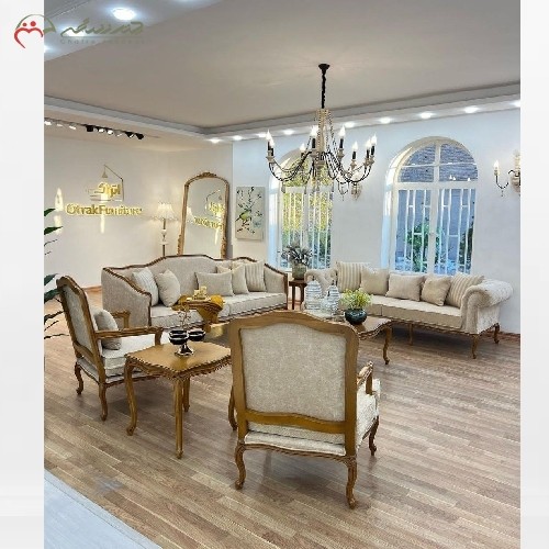 خرید آنلاین، مبلمان 8 نفره در طرح کلاسیک با چوب راش و فوم اعلاء، رنگ و ترکیب بندی به سلیقه مشتری، با قیمت مناسب | هنرظریف