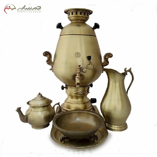خرید آنلاین، ست سماور گازی برنجی کد 113 مدل کاپی، ورق اعلاء برنج در طرح شیک و ساده همراه گارانتی، زیر قیمت بازار | هنرظریف
