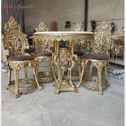 خرید آنلاین، میز ناهار خوری برنزی 4 نفره و رنگ بندی متنوع پارچه به انتخاب شما عزیزان با کیفیت درجه یک، زیر قیمت بازار | هنرظریف