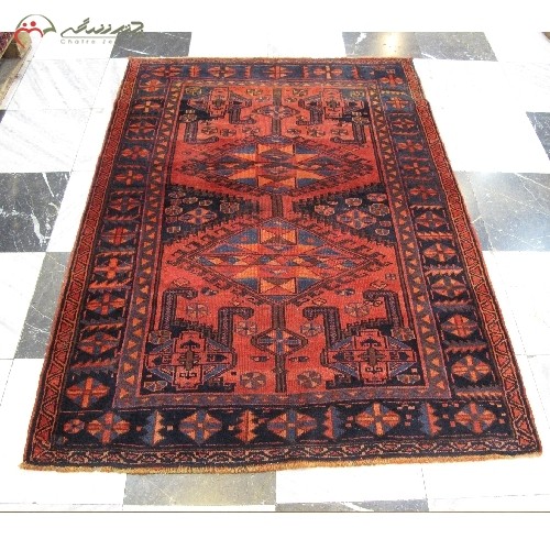 خرید آنلاین، قالیچه دستبافت لرستان کد 39141 ثبات رنگ با طرح زیبای 2 ترنج، بافته شده با الیاف طبیعی دارای ضمانت، زیر قیمت بازار | هنرظریف
