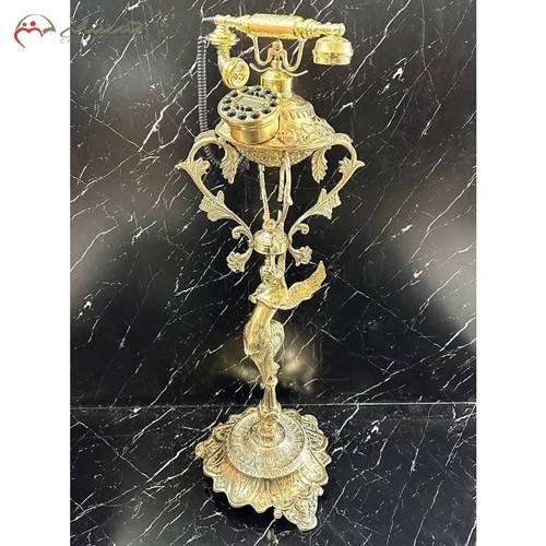 خرید آنلاین، تلفن سلطنتی برنزی طرح فرشته بالدار ایستاده و پایه پرکار و سه گوش، شکیل و خاص، با قیمت مناسب | هنرظریف