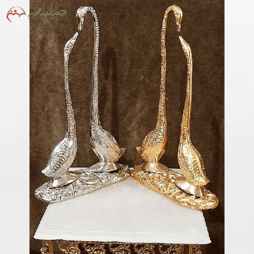 خرید آنلاین، مجسمه قو برنزی دکوری و در دو رنگ طلایی و نقره ای، بسیار شیک و متفاوت، با قیمت عالی | هنرظریف