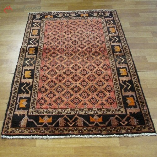 خرید آنلاین، فرش دستبافت طالقان کد 39803 بافت متراکم چشم نواز و درخشنده به رنگ لاکی و حاشیه سرمه ای داری گارانتی، زیر قیمت بازار | هنرظریف