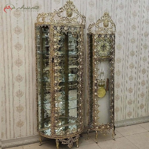 خرید آنلاین، ست ساعت ایستاده و بوفه نیم گرد برنزی مدل گل آفتابگردان، زیر قیمت بازار | هنرظریف
