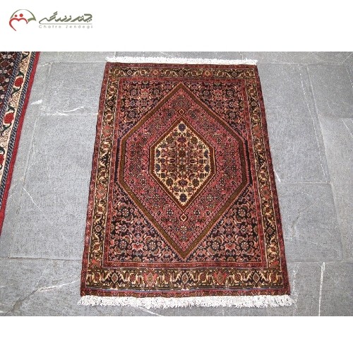 خرید آنلاین،فرش دستبافت بیجار کد 39025 با طرح زمینه لچک و ترنج ،تراکم بالا، رنگ لاکی و حاشیه کرم دارای ضمانت نامه، با قیمت مناسب | هنرظریف