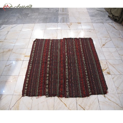 خرید آنلاین، جاجیم سنتی دستبافت بلوچ کد 39231 بافه شده با نخ طبیعی، رنگ زمینه و حاشیه های الوان، زیر قیمت بازار | هنرظریف