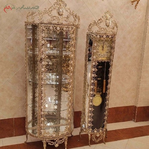 خرید آنلاین، ست ساعت ویترین و ساعت ایستاده برنزی با مدل گل آفتابگردان بزرگ، بسیار زیبا، به قیمت تولیدی | هنرظریف