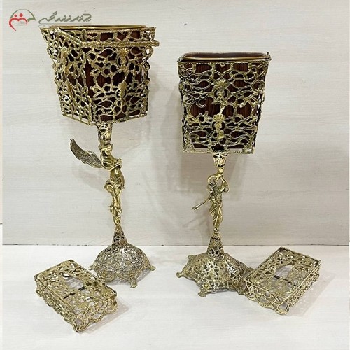 خرید آنلاین، سطل و جا دستمال کاغذی برنزی 4 گوش مدل فرشته و رنگ ثابت با ضمانت، با قیمت مناسب | هنرظریف