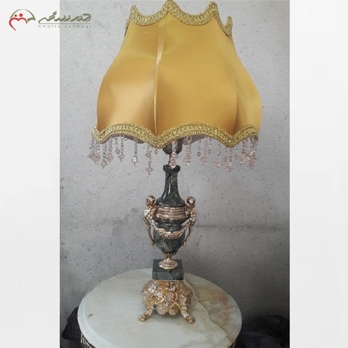 خرید آنلاین، آباژور برنزی مدل سلطنتی با سنگ یشمی و آبکاری شده در دو رنگ نقره ای و فورتیک با ضمانت، به قیمت تولیدی | هنرظریف
