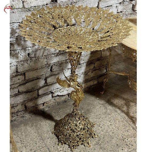 خرید آنلاین، میوه خوری کنار سالنی برنزی طرح بی نظیر فرشته در سایز بزرگ، دارای کیفیت رنگ اعلاء، زیر قیمت بازار | هنرظریف