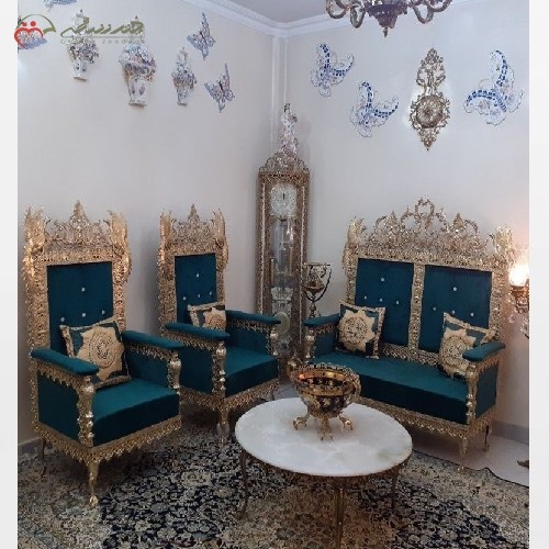 خرید آنلاین، مبلمان نیم ست برنزی مدل سیمرغ ، رنگ طلایی، کیفیت اعلاء، با قیمت مناسب | هنرظریف