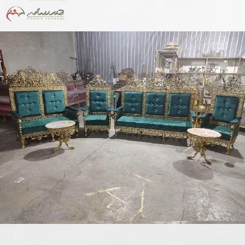 خرید آنلاین، مبل برنزی 7 نفره با پارچه و فوم اعلاء با ضمانت و طراحی درجه یک، زیر قیمت بازار | هنرظریف