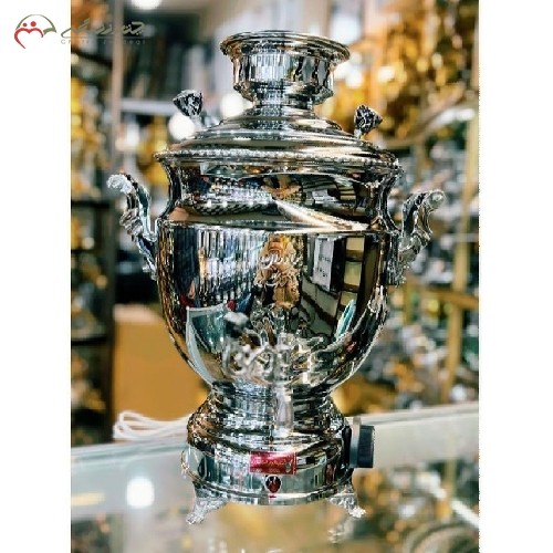 خرید، قیمت و مشخصات سماور برقی 10 لیتری برنجی و روکش کروم، دارای سیستم برقی ایمن و بسیار کم مصرف با طول عمر بالا، زیر قیمت بازار | هنرظریف