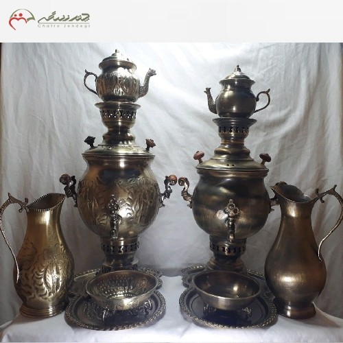 خرید، قیمت و مشخصات سماور 6 لیتری ذغالی قلم زنی شده طرح سنتی و آنتیک با ضمانت 12 ماهه و بدنه برنجی - چترزندگی