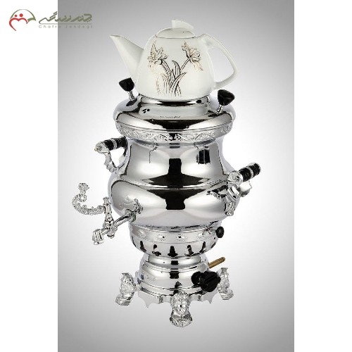خرید آنلاین، سماور سه کاره برنجی 6 لیتری پارسیان ساده، آبکاری شده، دارای ضمانت 12 ماهه، با قیمت مناسب | هنرظریف