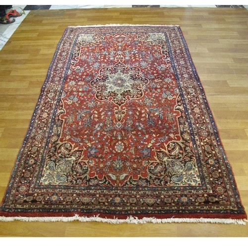 خرید آنلاین، فرش دستبافت بیجار کد 39516 طرح لچک و ترنج بافته شده با الیاف اعلاء، رنگ ثابت با ضمانت، کیفیت عالی، با قیمت مناسب | هنرظریف