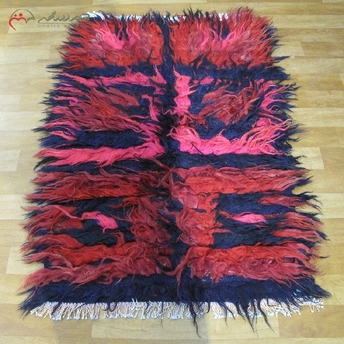 خرید آنلاین، فرش دستبافت آذربایجان کد 40099 رنگ الوان دارای گارانتی و معروف به ( شگی ) طرح مو بلند با تراکم بالا، با قیمت مناسب | هنرظریف