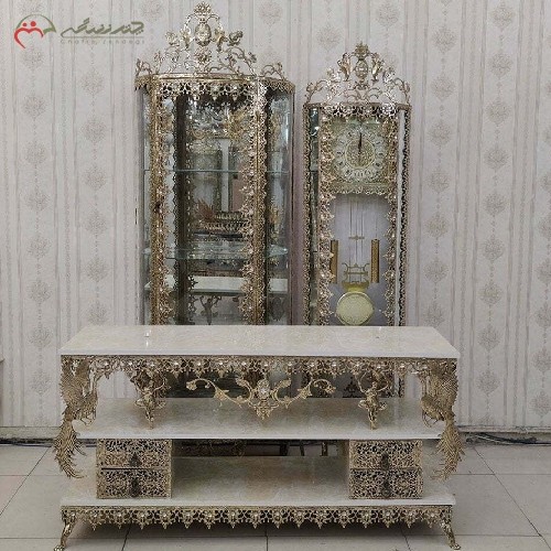 خرید آنلاین، سرویس برنزی سه پارچه در طرح گل آفتابگردان با رنگ ثابت بدنه، دارای ضمانت، زیر قیمت بازار | هنرظریف