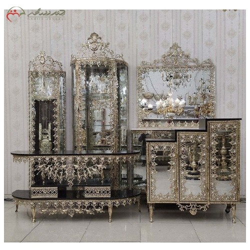 خرید آنلاین، سرویس آینه کنسول برنزی با طرح گل آفتابگردان و ضمانت رنگ بدنه، طراحی زیبا و بی نظیر، زیر قیمت بازار | هنرظریف