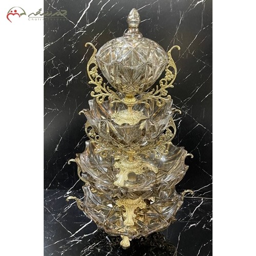 خرید آنلاین، جا دستمال کاغذی برنزی گل رز و سطل پایه دار توری، طلایی رنگ، پر کار و شکیل، زیر قیمت بازار | هنرظریف