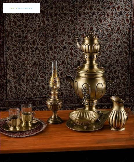 سماور زغالی برنجی 2.5 لیتری با روکش نانو، آنتیک کاری شده و دست ساز- هنرظریف
