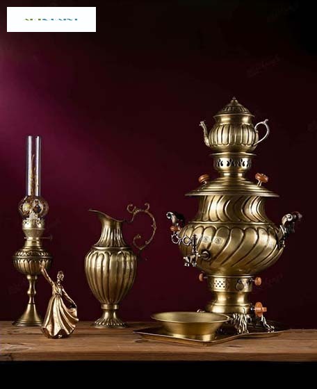 سماور گازی برنجی 6 لیتری، دست ساز، کیفیت عالی، بسیار زیبا و خاص