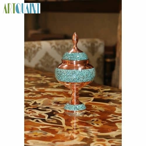 شکلات خوری فیروزه کوبی مسی سنگین وزن با ورق ضخیم و روکش پلی استر
