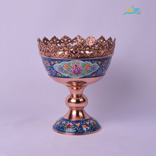 آجیل خوری 20 مس و پرداز، با ورق مس ضخیم و روکش پلی استر درجه 1 - هنرظریف