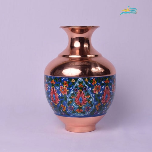 گلدان بلونی مس و پرداز، با تلفیق هنر و مس، مناسب برای پذیرایی در منزل و محل کار- هنرظریف