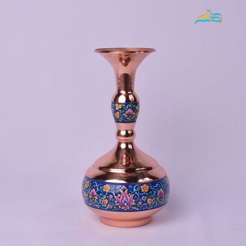 گلدان شلغمی 30 مس و پرداز با ورق مس ضخیم و روکش پلی استر با کیفیت بالا