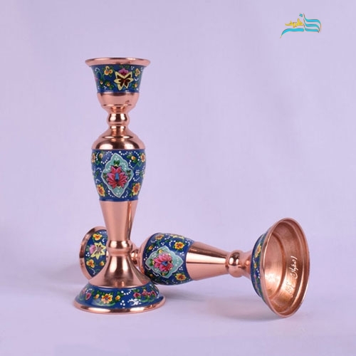 شمعدان بزرگ مس و پرداز، مناسب برای دکور و پذیرایی در منزل و محل کار- هنرظریف